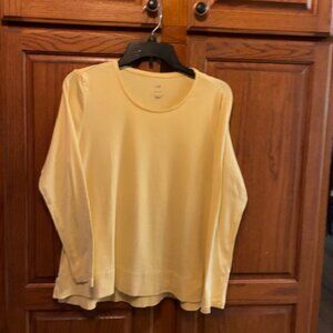 J. Jill Women's Yellow 3/4 sleeve t-shirt Size M Petite